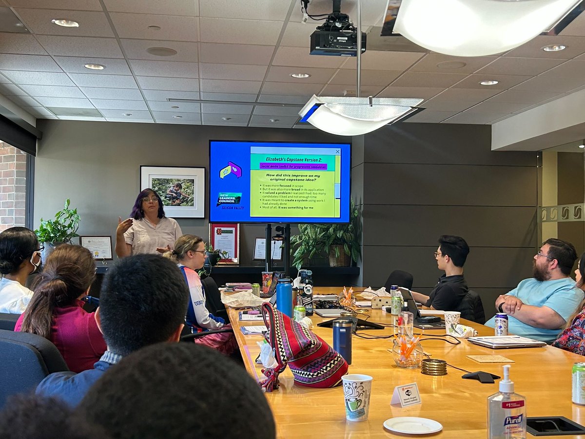 NLC_SV's tweet photo. That’s a wrap for April! We planned our graduation, got ready to organize with @332Ibew’s Alex Caraballo, picked up social media pointers from @barcelosknows, &amp; enjoyed Changemaker Spotlights with #NLCSV Alumni @SMCOETweet Trustee Hugo and @shawonj, CEO of @vocal_justice. #NLC https://t.co/4Upq4JhJAW