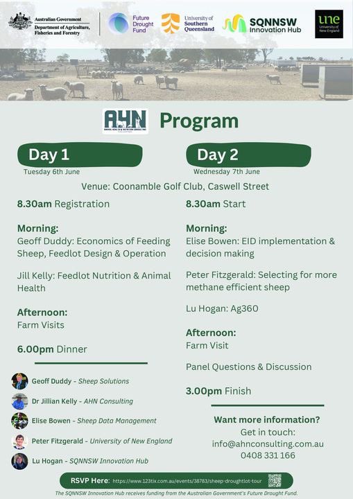 🐑Sheep Droughtlot Tour!
This event would not be possible without the support of the <a href="/sqnnswhub/">SQNNSW Innovation Hub</a> which receives funding from the Australian Government’s Future Drought Fund. #futuredroughtfund
Book your spot today!

123tix.com.au/events/38783/s…