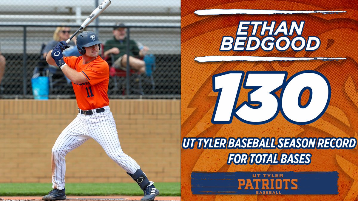 BASE | Ethan Bedgood with this weekend's offense has set the single season @uttylerbaseball record for total bases! #SWOOPSWOOP