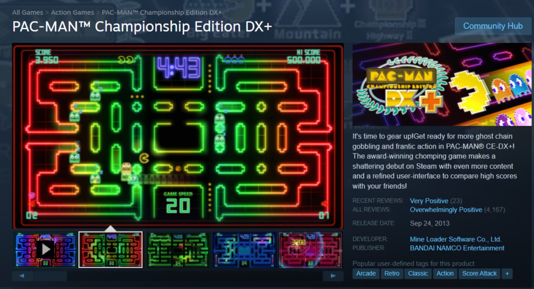 Pac-Man Championship Edition DX+, Software