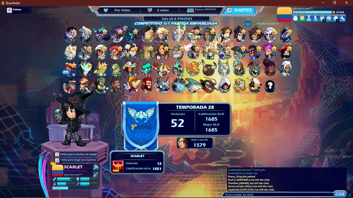 xjesseTM's tweet photo. Es oficial acabo de llegar por primera vez a platino por mรฉritos propios en mi vidas, aunque mi mejor leyenda sea Diana yo querรญa subir con el amor de mi vidad scarllet๐๐ scarlett se ganรณ su skins ๐๐ + #BrawlhallaArt #Brawlhallaranked #Brawlhalla https://t.co/KnolB1FuVe