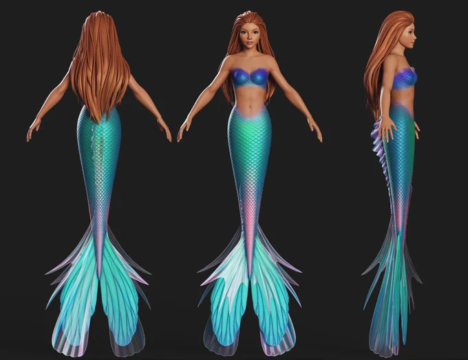 Part of that world!   Here are more shots of my Ariel from The Little Mermaid, based on the incredible  !  I hope you enjoy! Pt. 2 #3dart #Ariel #TheLittleMermaid 