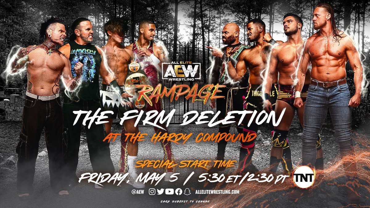 GIMME AN OL’ RE-TWEET if you’re excited for The #FirmDELETION! This is an #AEWRampage match that’s gonna have people talking.