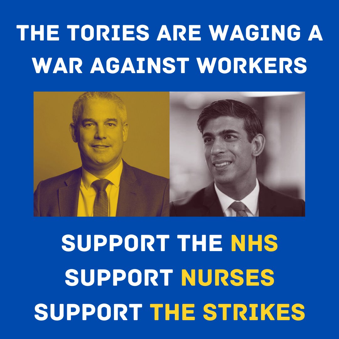 It's a simple message.

Listen to nurses, don't take them to court.

Pay them what they are worth.

Help restore recruitment and staff retention

Support nurses, support the #NursesStrike 💙✊️

#ToriesOut298 #RCNStrike 
#SafeStaffingSavesLives