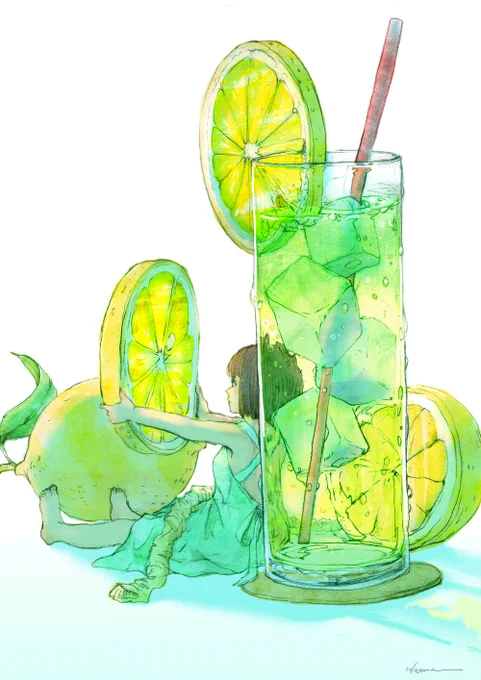 そろそろ夏の気配がするので、涼しげな絵を。  女性の知っている女性性を思いながら描いています。  #ゴールデンウィークSNS展覧会2023