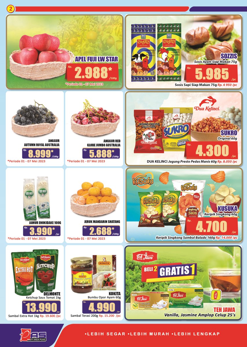 hariharips's tweet photo. Promo PAS 09 Halaman 1 – 4 Periode 1 – 15 Mei 2023, berlaku di seluruh cabang HARI HARI Pasar Swalayan, kunjungi cabang terdekat kami &amp; selamat berbelanja. https://t.co/mOG4jFttdg