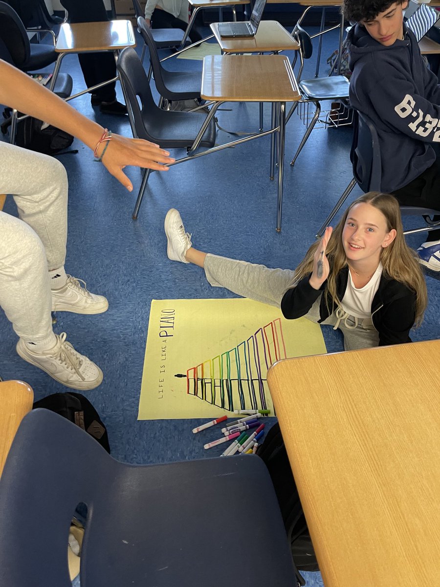 newyork3012's tweet photo. My amazing students had so much fun working on this project based learning, group POETRY poster activity! #teachlivingpoets #artseducation @ncte 🤓💫💫 https://t.co/gELvDnXMjM