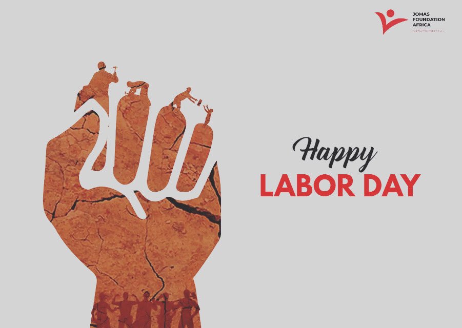 jomasfoundation's tweet photo. Happy Labour Day. 
Today, we celebrate the hard work and contributions of workers around the world towards building a better future for themselves and their families. At @jomasfoundation , we recognize the importance of workers' rights and  safe working conditions for all. https://t.co/z6d3lWTuGA