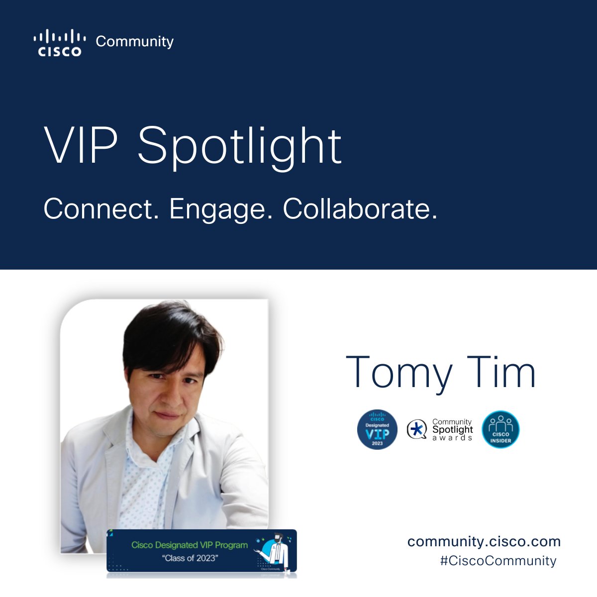 CiscoCommunity's tweet photo. #VIPSpotlight: Meet our new #Portuguese VIP, @tomytim who's no stranger to #CiscoCommunity - https://t.co/mZOiR7Z3Ad! Learn about his journey and passion to attract and gather more technology enthusiasts to make this an even stronger community! ๐ช Thank you! ๐ #MemberRecognition https://t.co/7a7ZTcwQdp