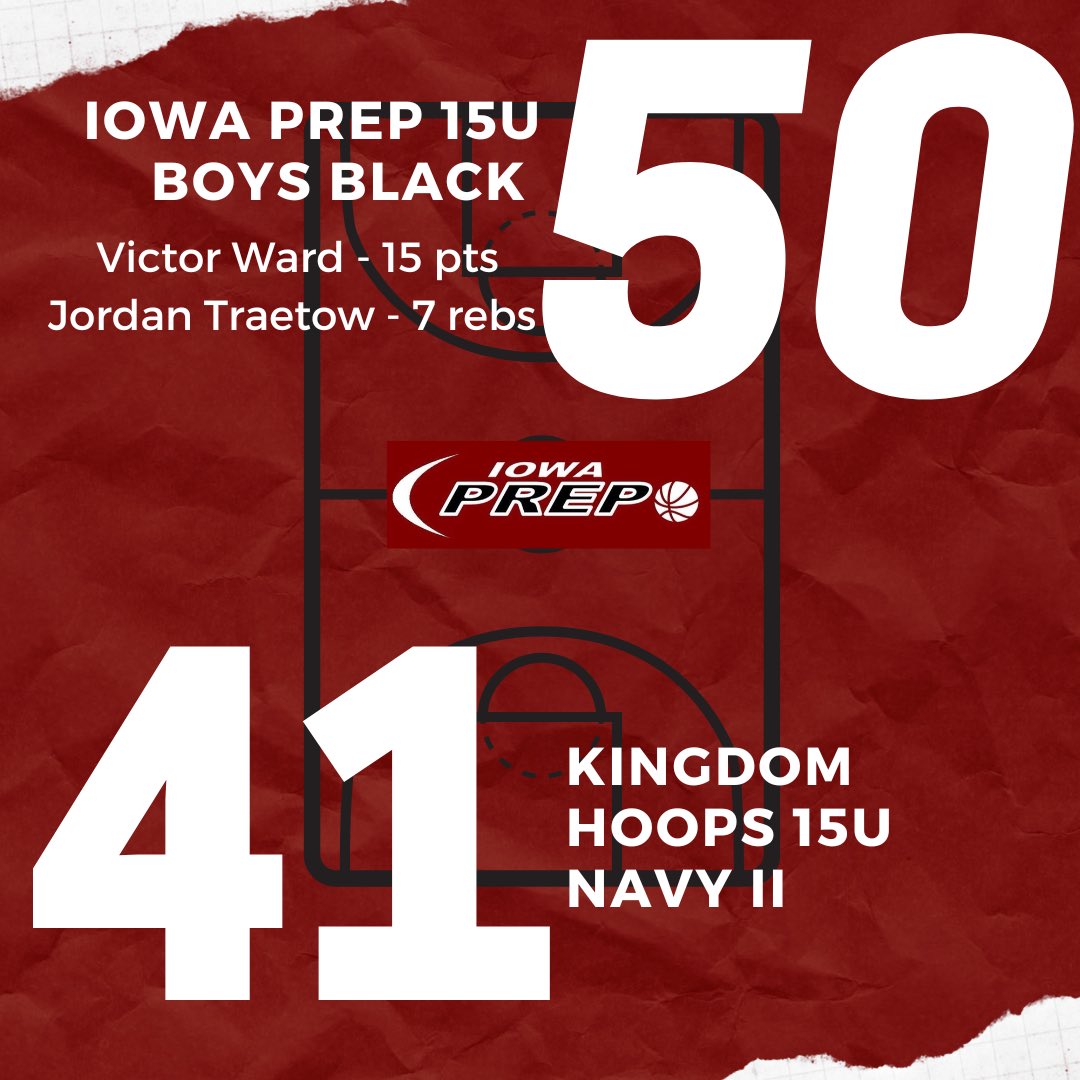 TNT5Basketball's tweet photo. Final: Iowa Prep 15U Boys Black vs Kingdom Hoops Navy II #processdriven https://t.co/mbVn7sEDy8