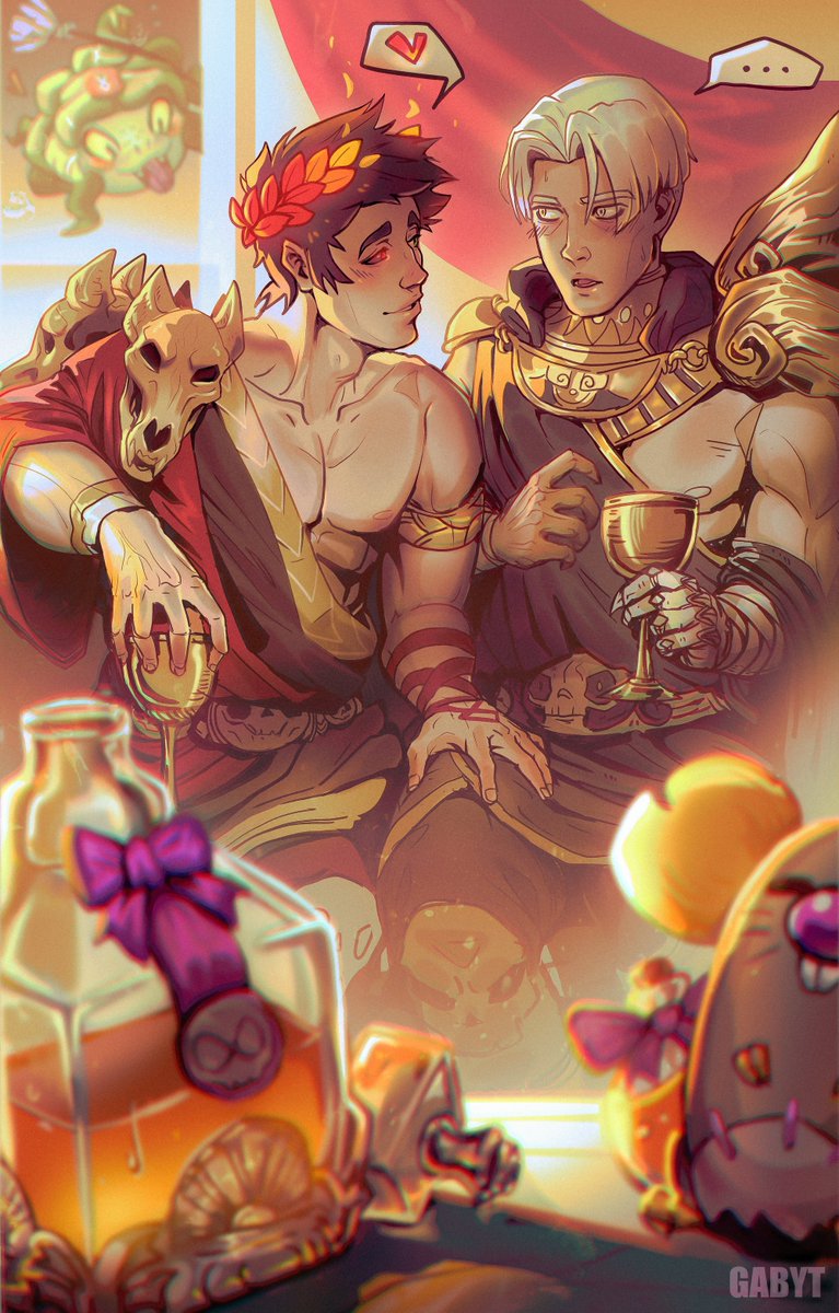 My Eyes Are On You 😳

Just Two Dudes Drinking Together...
Next fanart will be #hades2 
#hadesgame #zagreus #thanzag