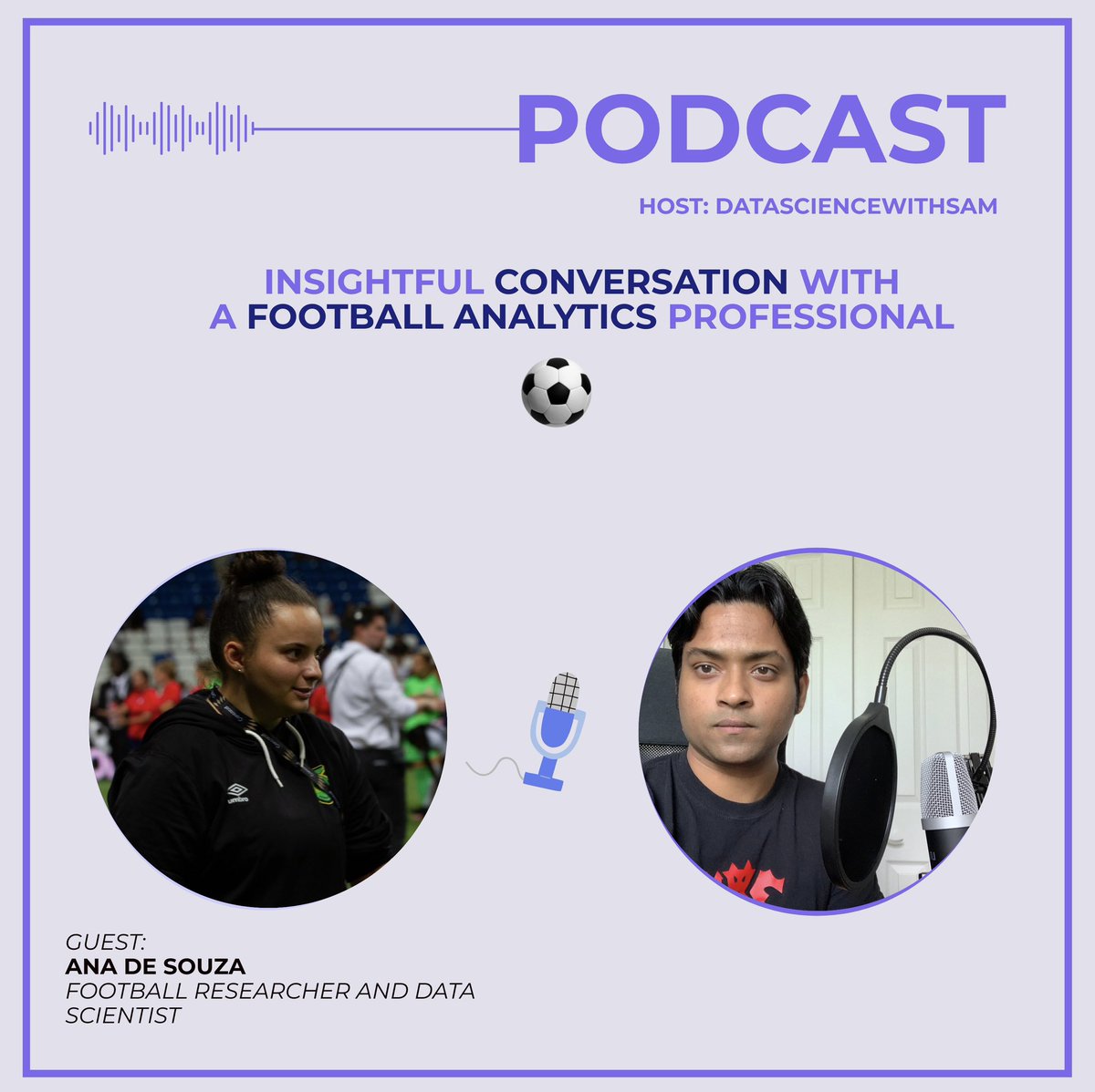 New podcast 🎙️ on #socceranalytics 

Listen and learn about guest speakers Ana De Souza, football researcher and US Soccer C license coach, journey to analytics field. 

📌 Apple podcast link 👉🏼 podcasts.apple.com/us/podcast/dat…

Follow and subscribe to my channel. #DataScience #soccer