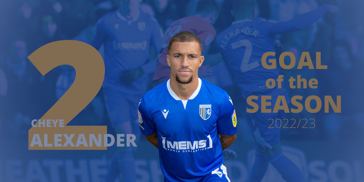 Gillingham FC (@thegillsfc) on Twitter photo 🗞️ | <a href="/cheye_alex2/">Cheye Alexander</a> has won the club's "𝗚𝗼𝗮𝗹 𝗼𝗳 𝘁𝗵𝗲 𝗦𝗲𝗮𝘀𝗼𝗻" award for the 2022/23 campaign for his strike against AFC Wimbledon. ⚽️
Congratulations, Cheye! 🏆
#Gills 🗞️ | <a href="/cheye_alex2/">Cheye Alexander</a> has won the club's "𝗚𝗼𝗮𝗹 𝗼𝗳 𝘁𝗵𝗲 𝗦𝗲𝗮𝘀𝗼𝗻" award for the 2022/23 campaign for his strike against AFC Wimbledon. ⚽️
Congratulations, Cheye! 🏆
#Gills