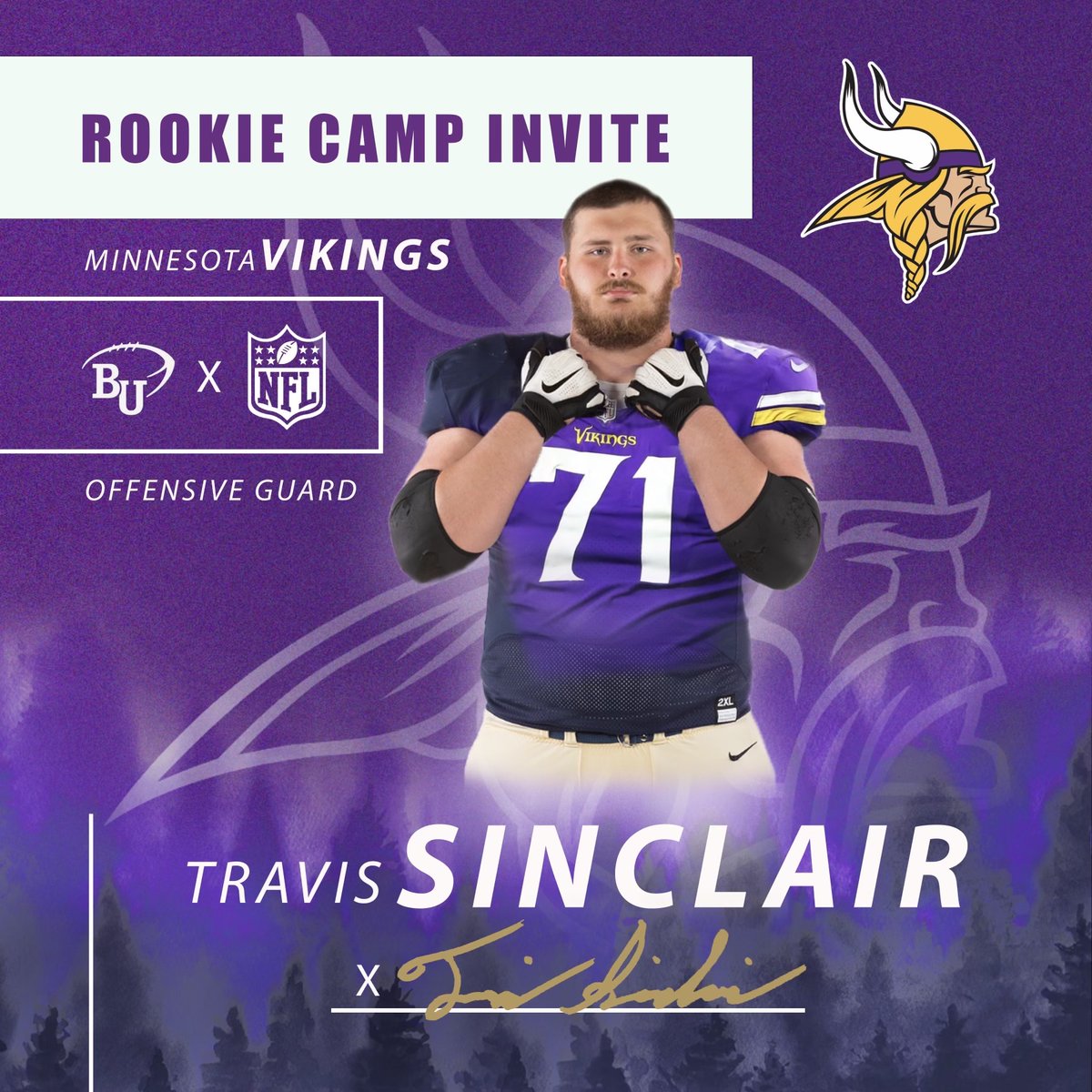 BethelRoyalsFB's tweet photo. @Sinclair_73 has been invited to the MN Vikings Rookie Mini Camp! 
#BethelBuilt #SkolVikings https://t.co/CZKpN6xBAF