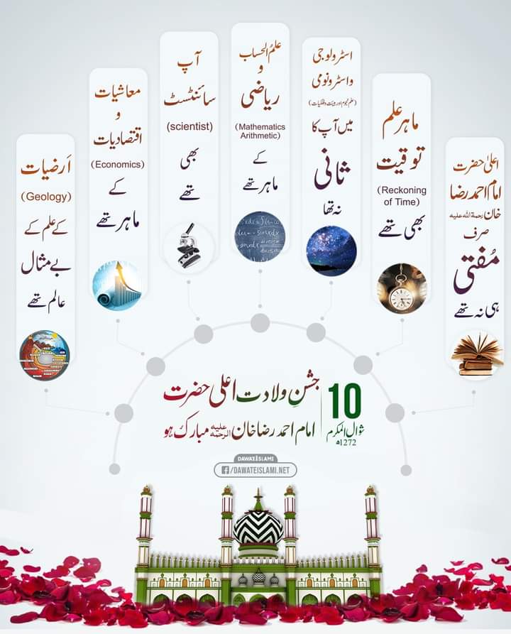 QmarTauhid's tweet photo. *10 شوال المکرم جشنِ ولادت اعلٰی حضرت امام 
احمد رضا خان علیہ الرحمہ مبارک ہو* https://t.co/BStSlBYvYn