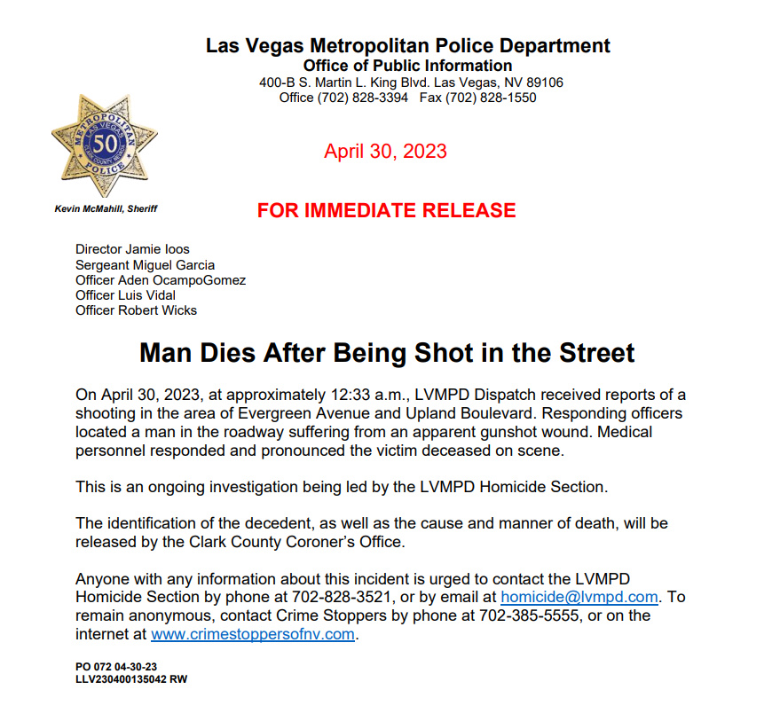 LVMPD tweet media