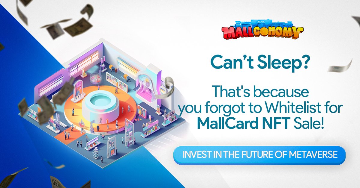 GM/GN 👋

Wanna be part of the cool gang and join  Mallconomy's Decentralized Society (#DeSoc) retail and shopping community in the Metaverse? It's the place to be for all the creative and savvy shoppers out there! 🛍️

Get on the list by getting whitelisted here: