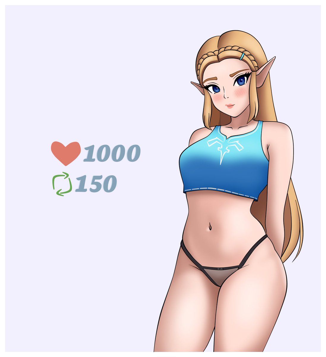 Princess Zelda strip game!  Part 2! 1000 likes 150 retweets and the  top is goin off #smashbros #nintendo #digitalart #fanart #TheLegendOfZelda  #PrincessZelda #BOTW #TOTK #TearsoftheKingdom