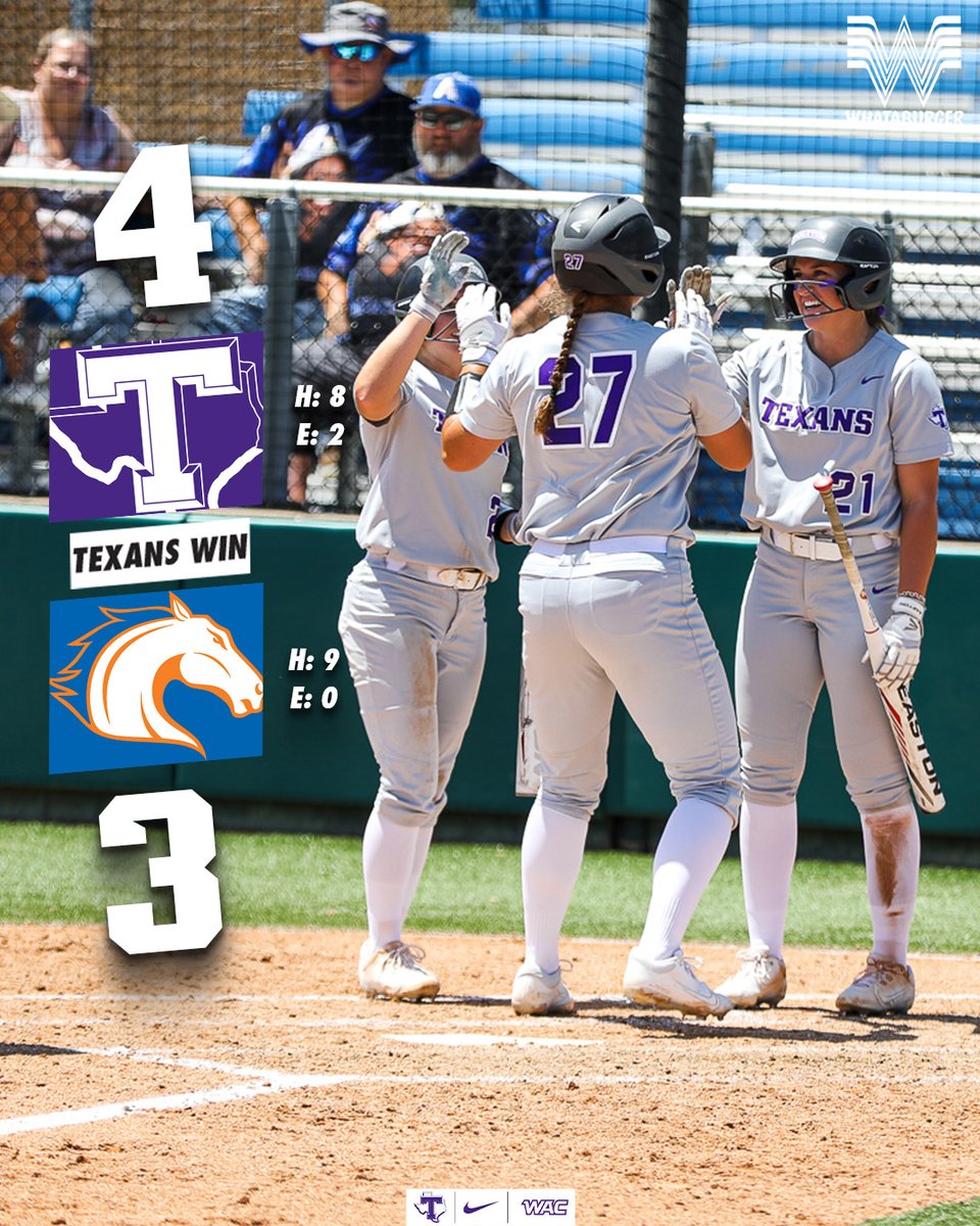 Road sweeps just hit different 😏

Texans win all three games in Arlington, hold a top-four spot in the <a href="/WACsports/">The Western Athletic Conference</a> standings with one conference series to play!