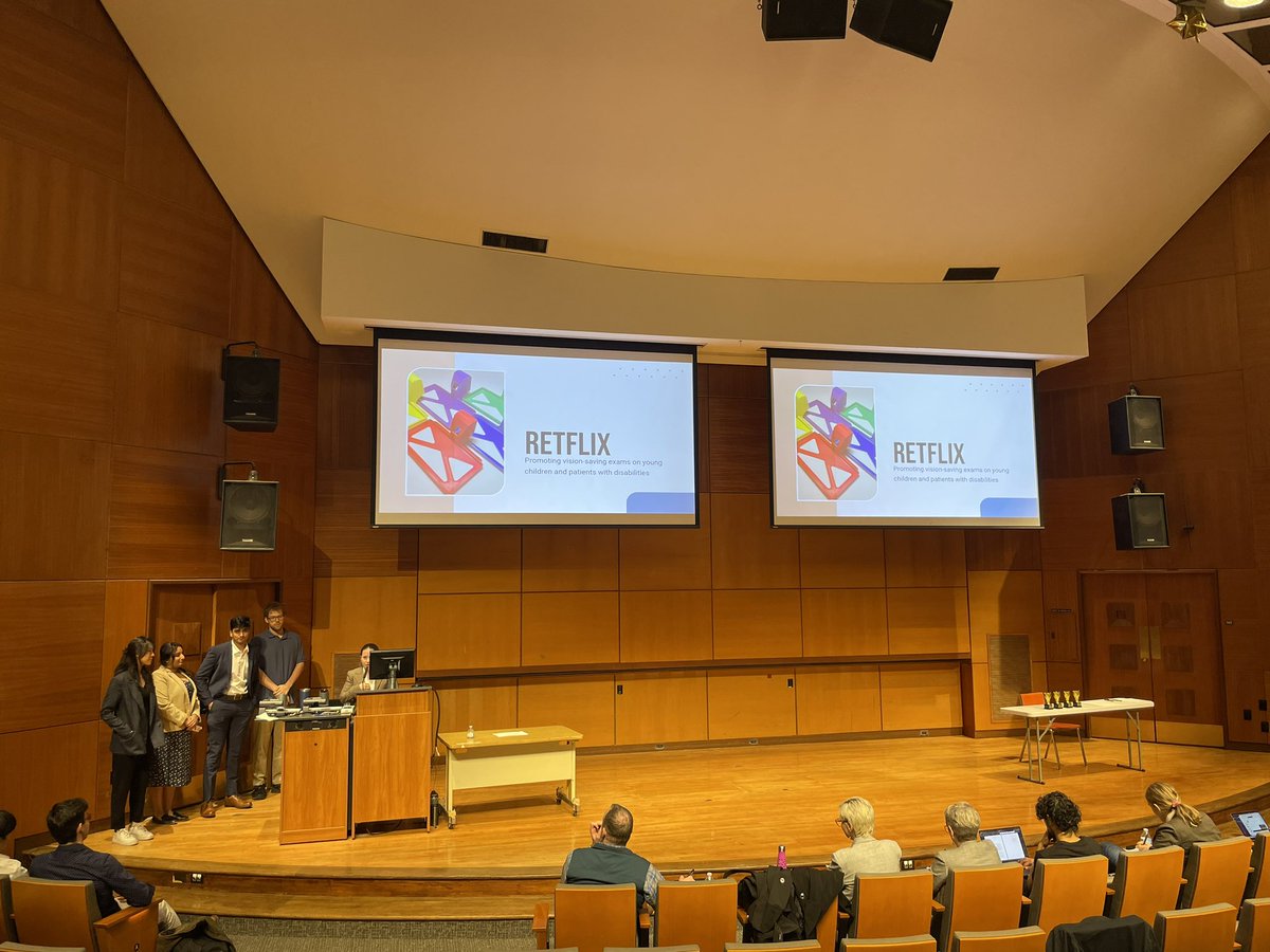 Team C presenting Retflix! Retflix is an ophthalmologic exam device for young children and patients with disabilities.