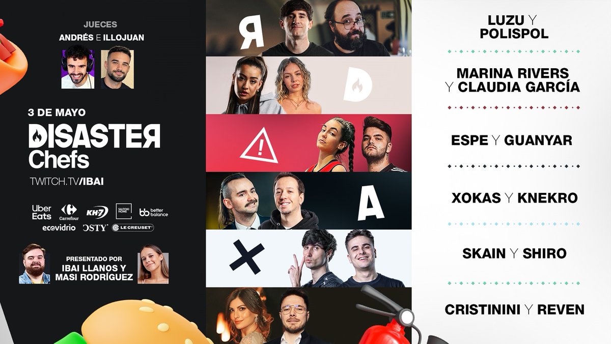 IbaiLlanos's tweet photo. DISASTER CHEFS #2

ESTE MIÉRCOLES DÍA 3 A LAS 19:30. https://t.co/nogCI72Fyn
