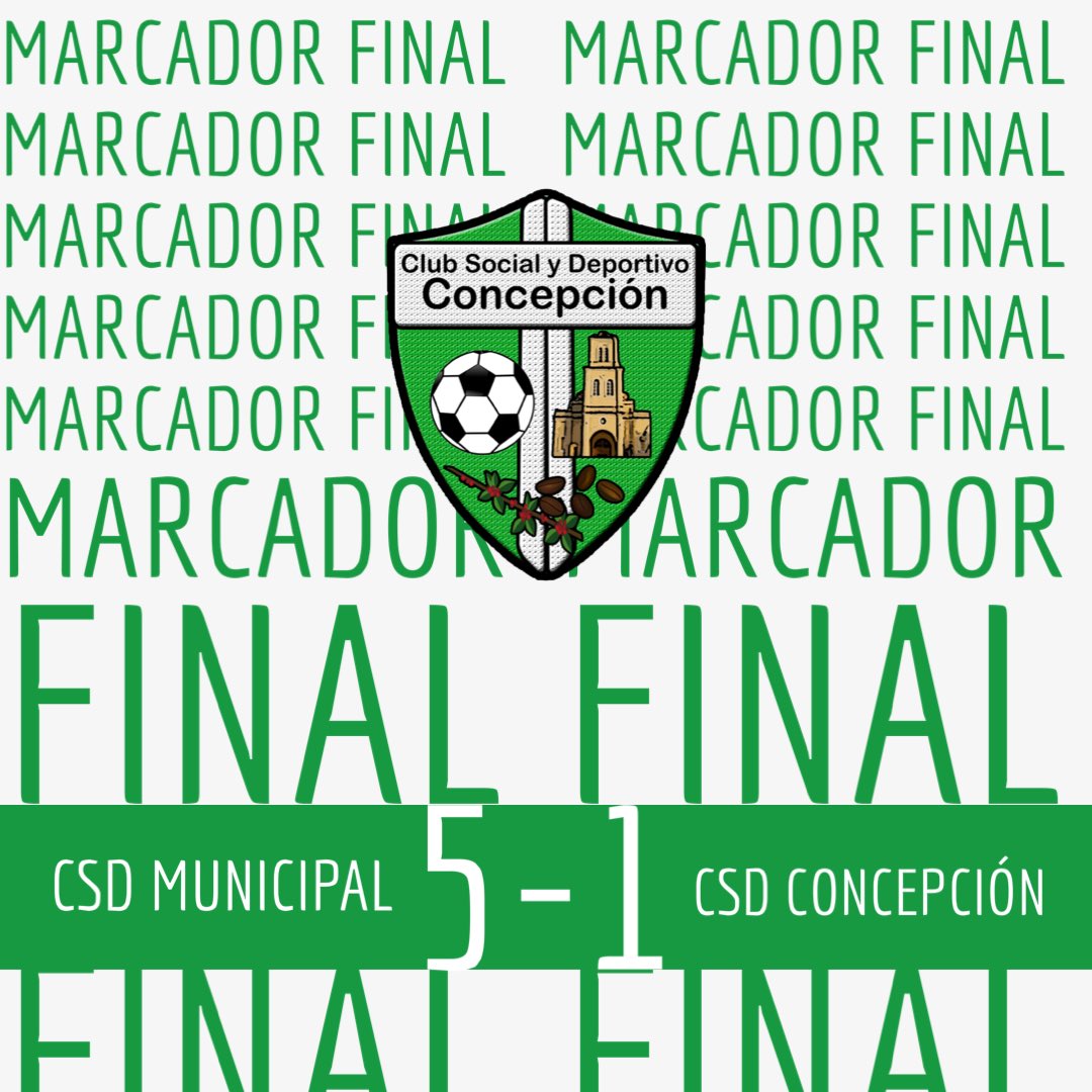 csd_concepcion's tweet photo. Marcador Final 
Finaliza nuestra participación en el torneo clausura.
Estaremos a la espera de los resultados pendientes para conocer si mantenemos la categoría.
#DaleAlbiVerde https://t.co/v78ACuPb3s