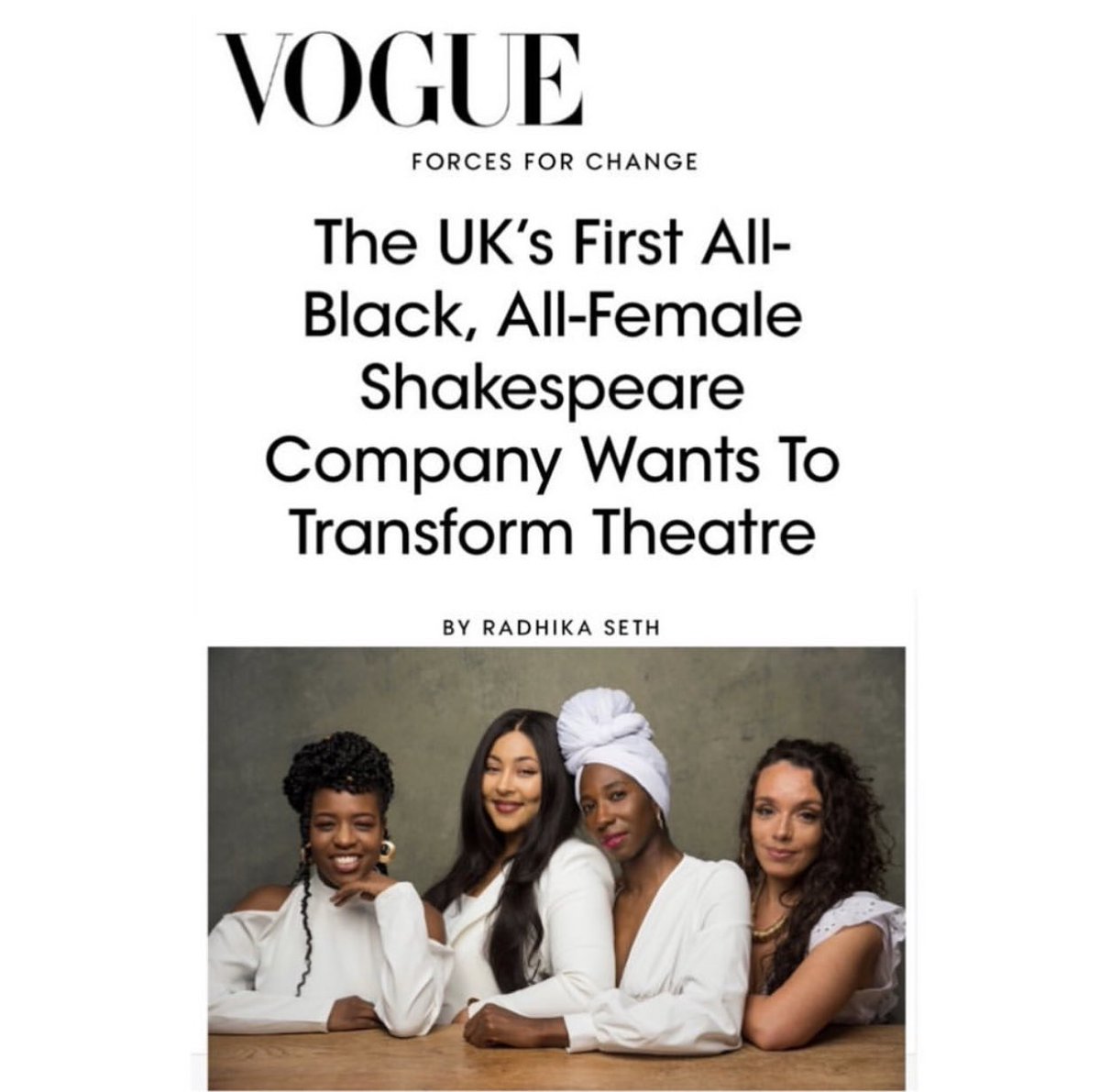 That time my images were on vogue ….The UK’s First All-Black, All-Female Shakespeare Company Wants To Transform Theatre vogue.co.uk/arts-and-lifes… via <a href="/BritishVogue/">British Vogue</a>