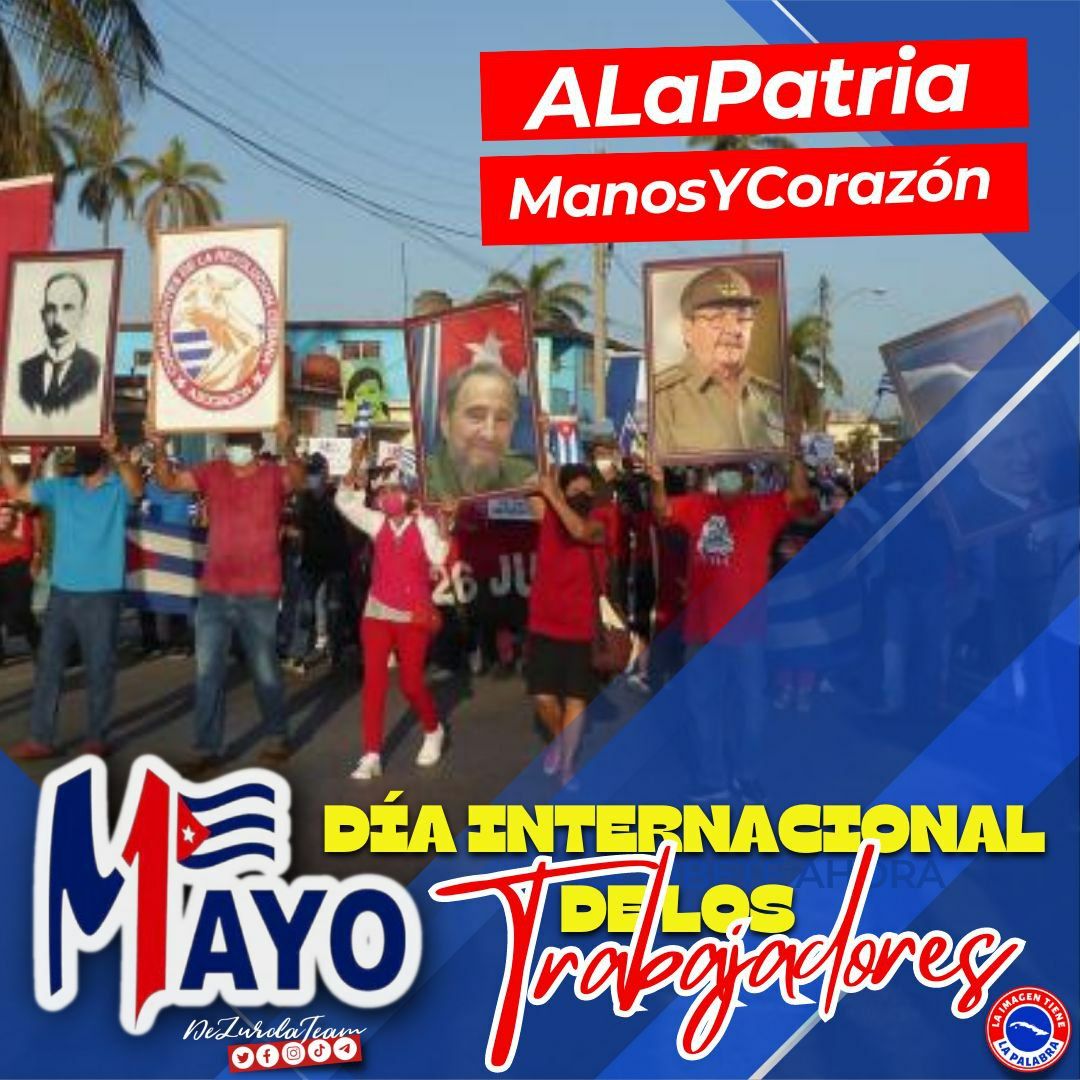 El 1ro de Mayo sonarán las Redes Digitales porque no vamos a parar la fiesta 🎉. No pasará por alto este Día memorable y el día 5 va temblar la tierra ✊ porque Cuba🇨🇺 va a desfilar 🤩.
#ALaPatriaManosYCorazón 
#DeZurdaTeam 
<a href="/DeZurdaTeam_/">DeZurdaTeam 📳</a> 
<a href="/LenadoresEnDZT/">Leñadores Team Zurda</a>