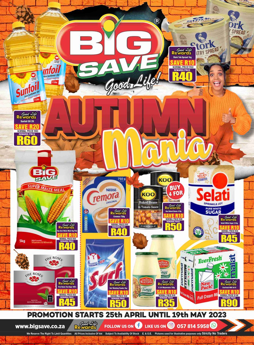JEEMC3's tweet photo. Our last post for the Month of April 2023

Like, Share, Hashtags this post

Big Save Waltloo Autumn Mania Special available until 19th May 2023

Come one Come all

#autumnsale #BigSave #BigSaveWaltloo #JabusEvents #JEEMC3 #Goodlife https://t.co/HYYGAd2KQU