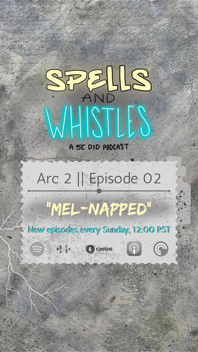 spells_whistles's tweet photo. EPISODE 2 of ARC 2 is out now!! Check itnout anywhere you find podcasts! #dnd #ttrpg #dnd5e #podcast #actualplay #dndpodcast #ttrpgpodcast #dungeonsanddragons #dndcontent #5e https://t.co/3sdhNJf4Nd