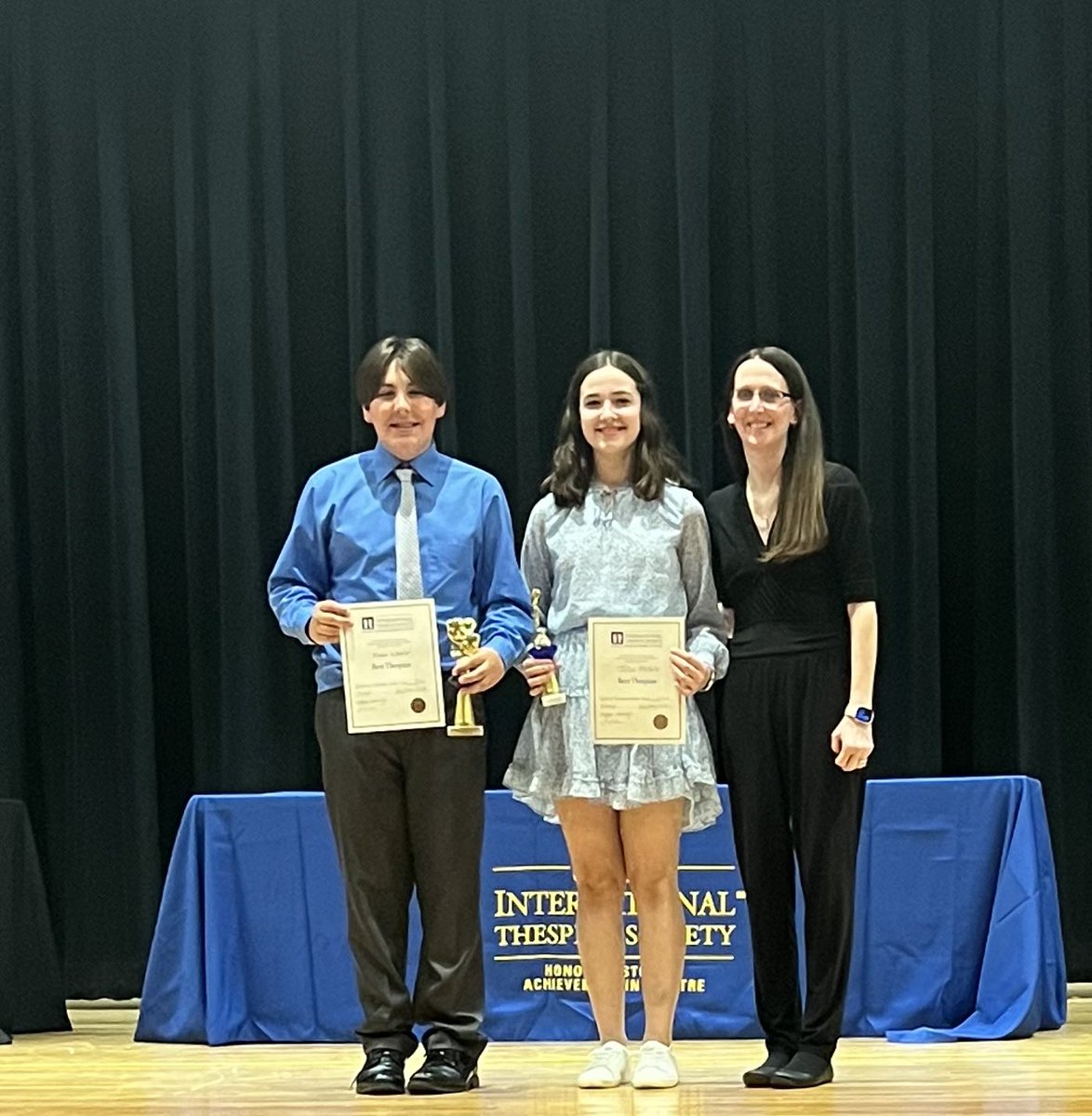 Congratulations to our International Junior Thespian Society Thespians of the Year-Julia McHale and Mason Wheeler