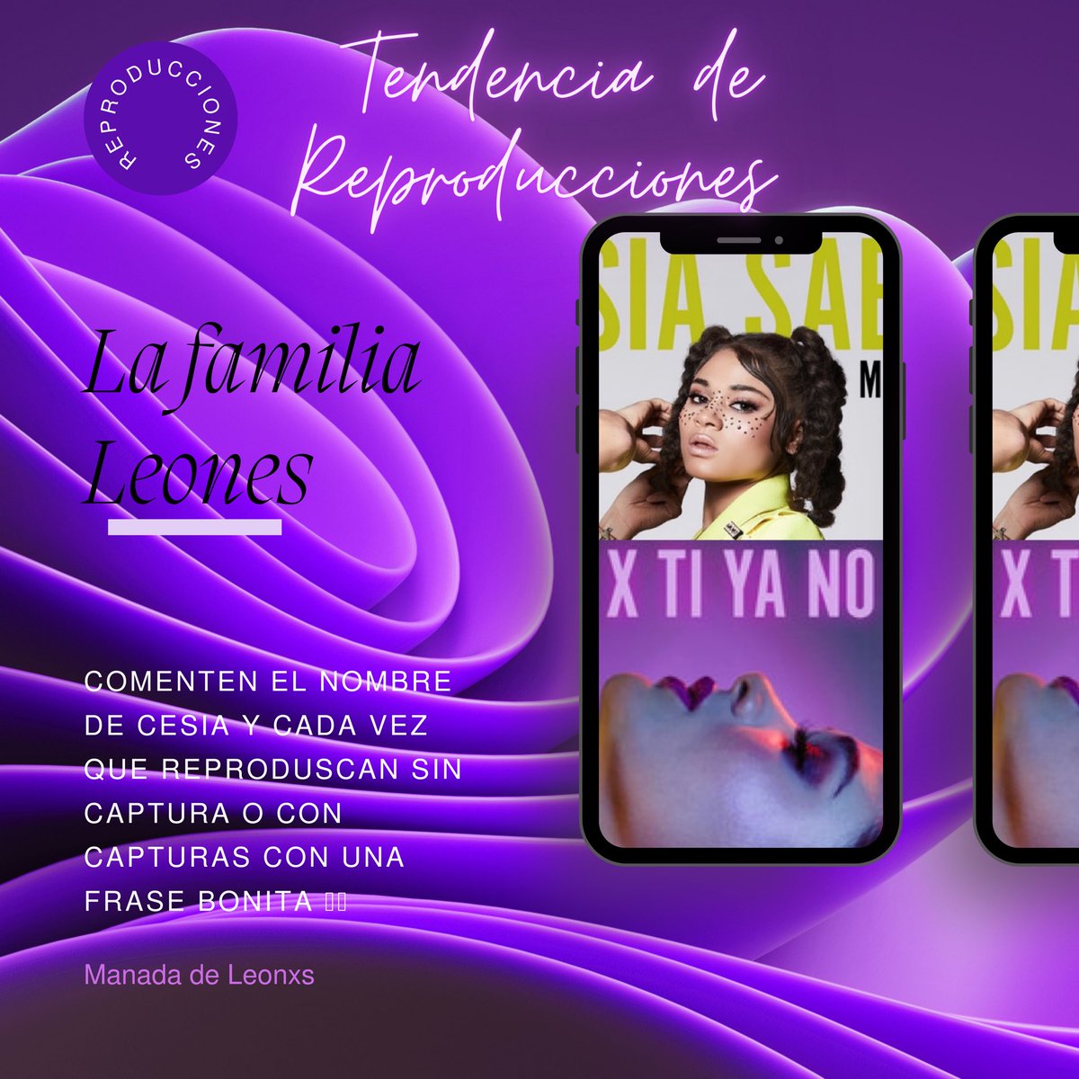 Es Domingo y los leones estamos activos 🌸🌸🌸🌸

Tendencia de reproducciones!!!

🖇️🖇️Comenten el nombre de <a href="/CesiaSaenzOfic/">Cesia Sáenz Oficial 🦁</a> y cada vez reproduzcan sin capturas o con capturas con una frase bonita 

💯💯💯💯💯ACTIVOS!!!!!!! LEONES 🦁