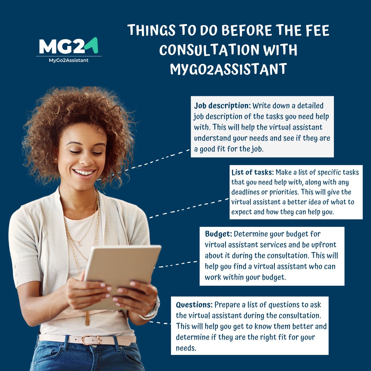 mygo2assistant's tweet photo. Here are some things to prepare before your free consultation and take the first step towards virtual assistant bliss. π€π©βπ»π§βπ»
#mygo2assistant #VirtualAssistant #RemoteAssistant #Outsourcing #SmallBusiness #Entrepreneurship #businessgrowth #startup #remoteworker https://t.co/QYZcxwIkks