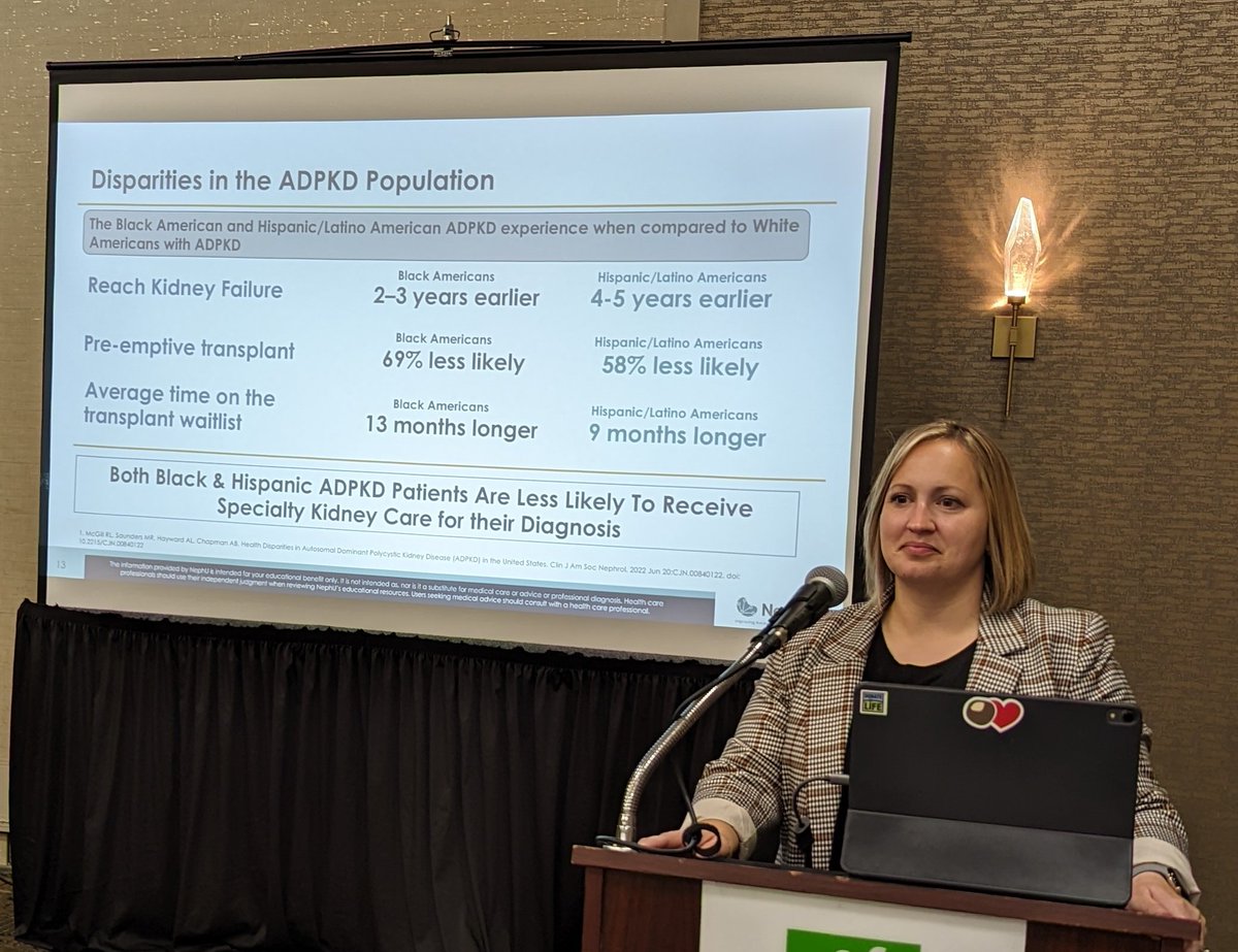 LucyHinder's tweet photo. @JillAGreen1 educating on Health Disparities in #ADPKD, breaking down the broader whys, and providing a roadmap for change 
@NKFCleveland's Patient Symposium https://t.co/wUOEBjG2wz