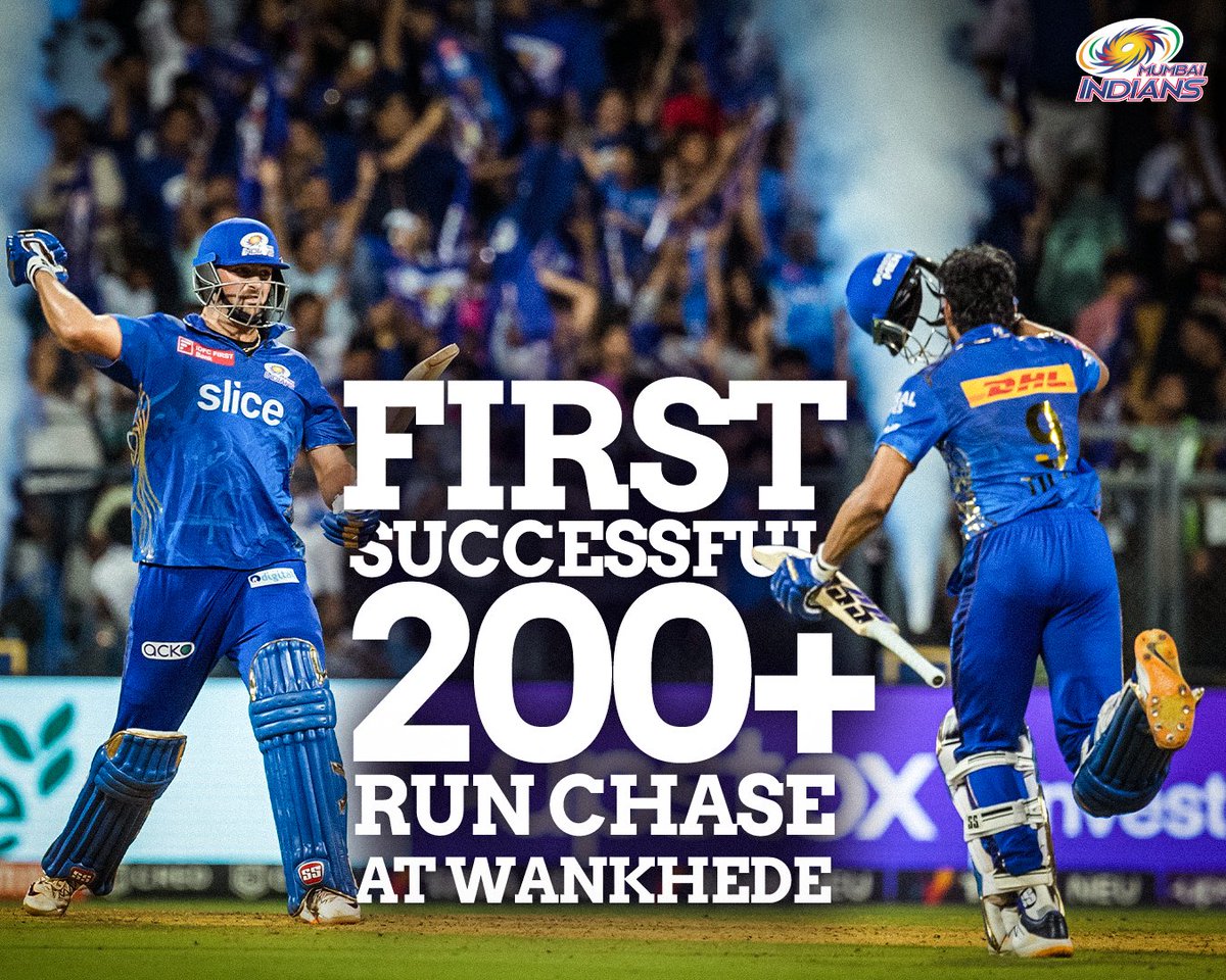 mipaltan's tweet photo. IPL game number 1️⃣𝗞. The finish, 2️⃣4️⃣𝗞. 🤌 🥳

#OneFamily #MIvRR #MumbaiMeriJaan #MumbaiIndians #TATAIPL #IPL2023 @timdavid8 @TilakV9 https://t.co/4DdFTKf0u9