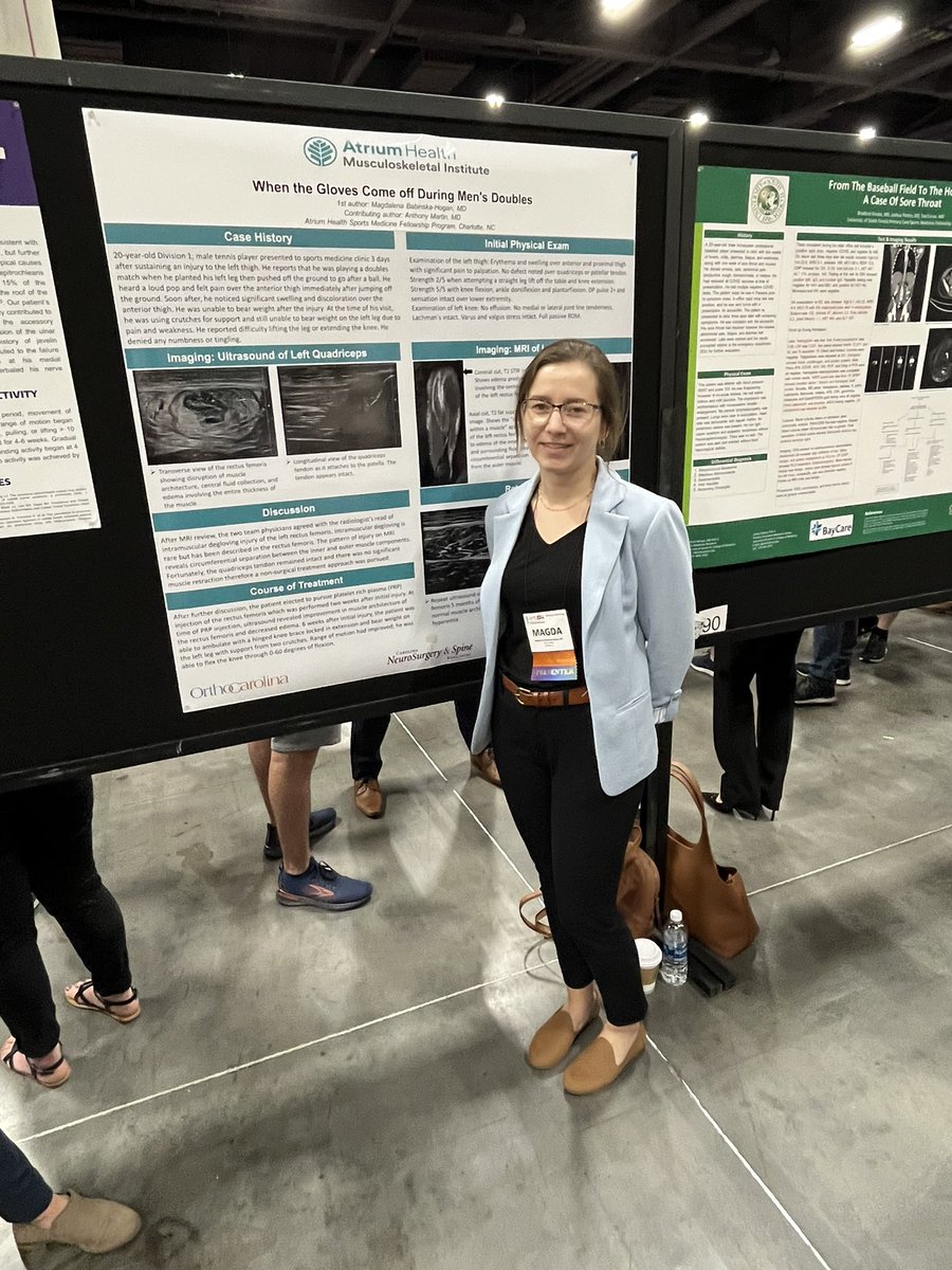 Proud of our Atrium Health residents and fellows presenting their posters @AMSSM2023  <a href="/AtriumMSKI/">Atrium Health Musculoskeletal Institute</a>  <a href="/TMoormanMD/">Claude T. Moorman III</a> <a href="/AmyJDixon17/">Amy Dixon</a> @Ashley_Sherry