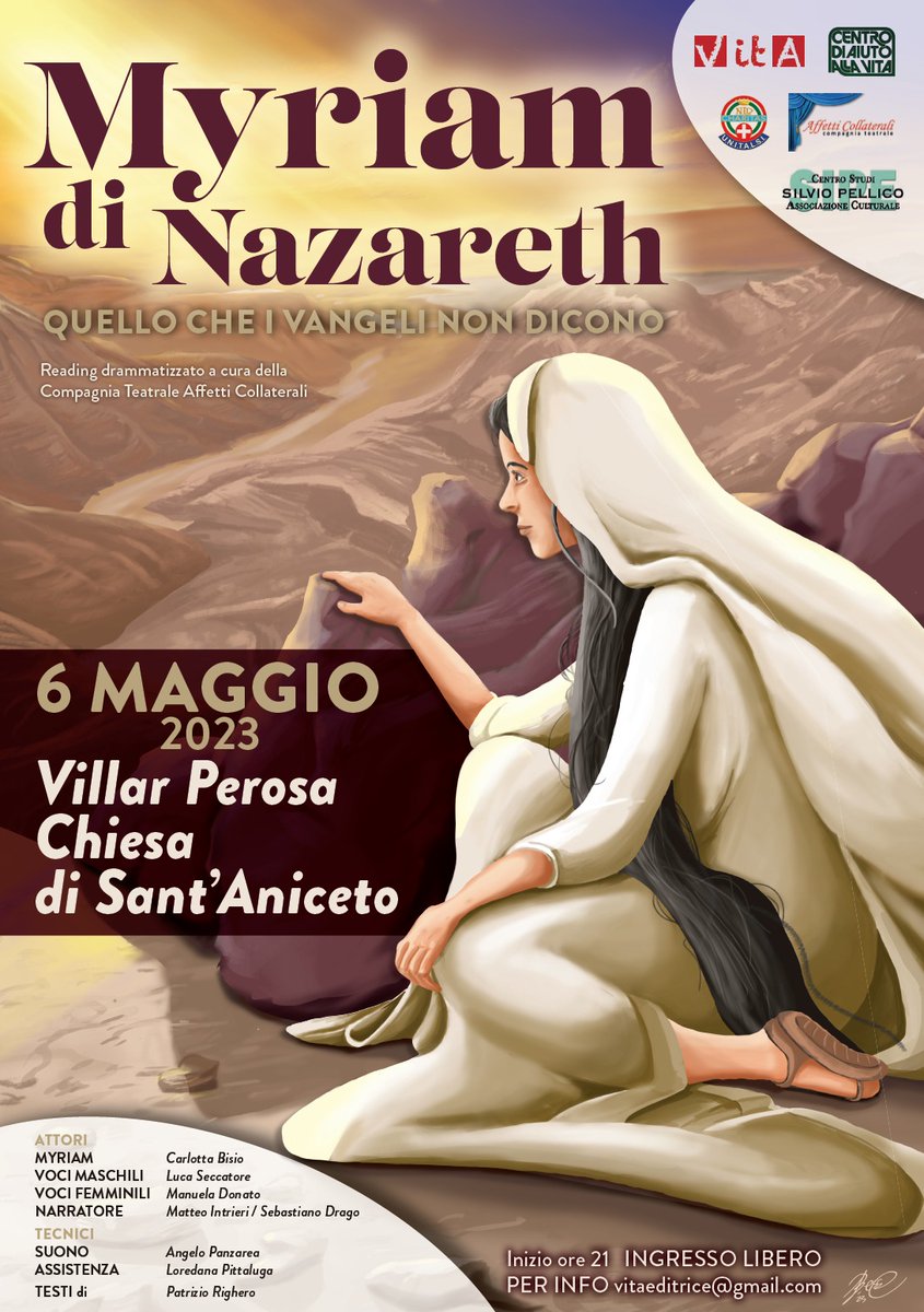 Sabato 6 maggio a #villarperosa il #reading teatrale #myriamdinazareth a cura della Compagnia Affetti Collaterali