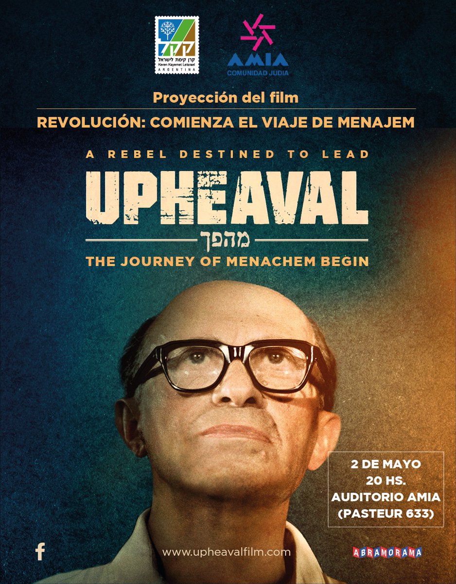 revlaluz's tweet photo. Este martes se presentará en #AMIA el documental sobre #MenajemBeguin para reservar tu entrada hace click aquí 
https://t.co/wnIEiieZsa https://t.co/Wg1dZjPGGY