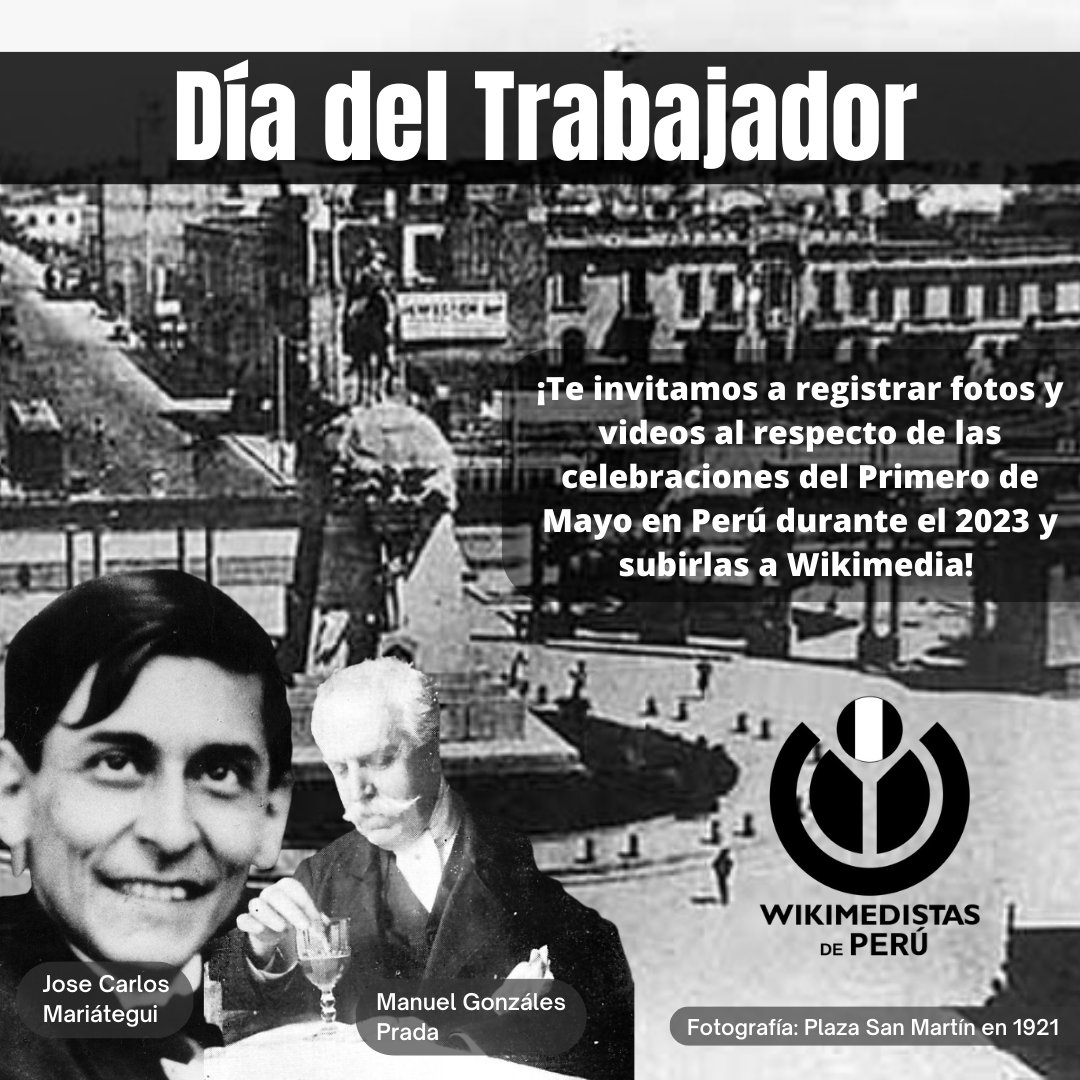 La Campaña por el Primero de Mayo – Día Internacional de los Trabajadores, Perú ya esta abierta!
Puedes subir tus fotos y videos con geolocalización aquí: commons.wikimedia.org/wiki/Category:…
Además, les dejamos el post de <a href="/WikimediaPE/">Wikimedia Perú</a> :
wikimedia.org.pe/2023/04/30/cam…
🦙🌐🔎