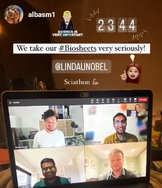 ChandelMadhurya's tweet photo. 3rd Sciathon-48 h-Proposal_submitted. Working on the video. Wonderful team @lindaunobel #3rdsciathon #lindauteam #Biosheet https://t.co/EHYO7dHBZU