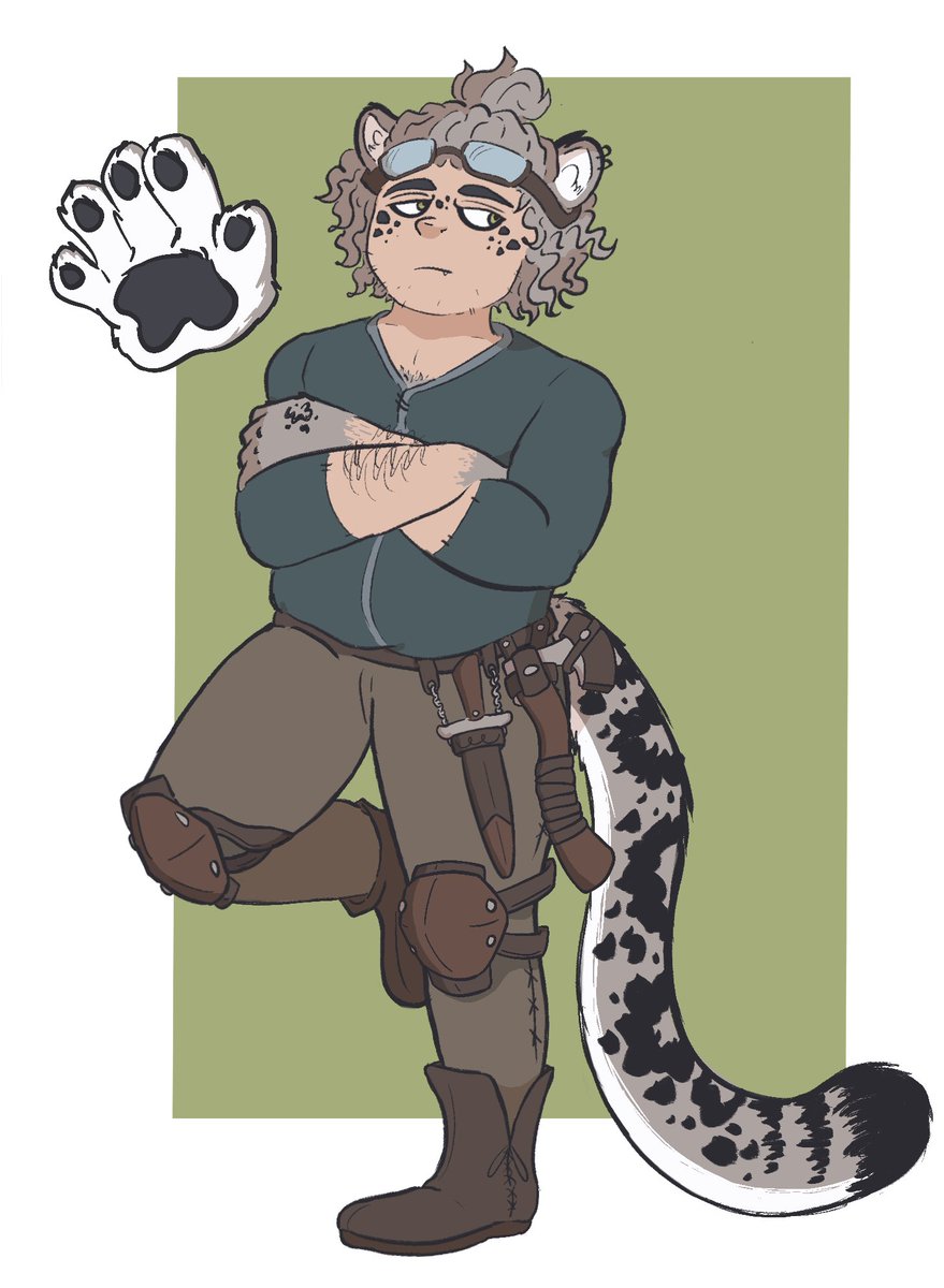 heeyitsmk's tweet photo. [dusts off this account] 

hey, I’ve got a new guy! this is Desmond, my Swiftstride fighter for a friend’s homebrew campaign! https://t.co/WZi4mrqyKx