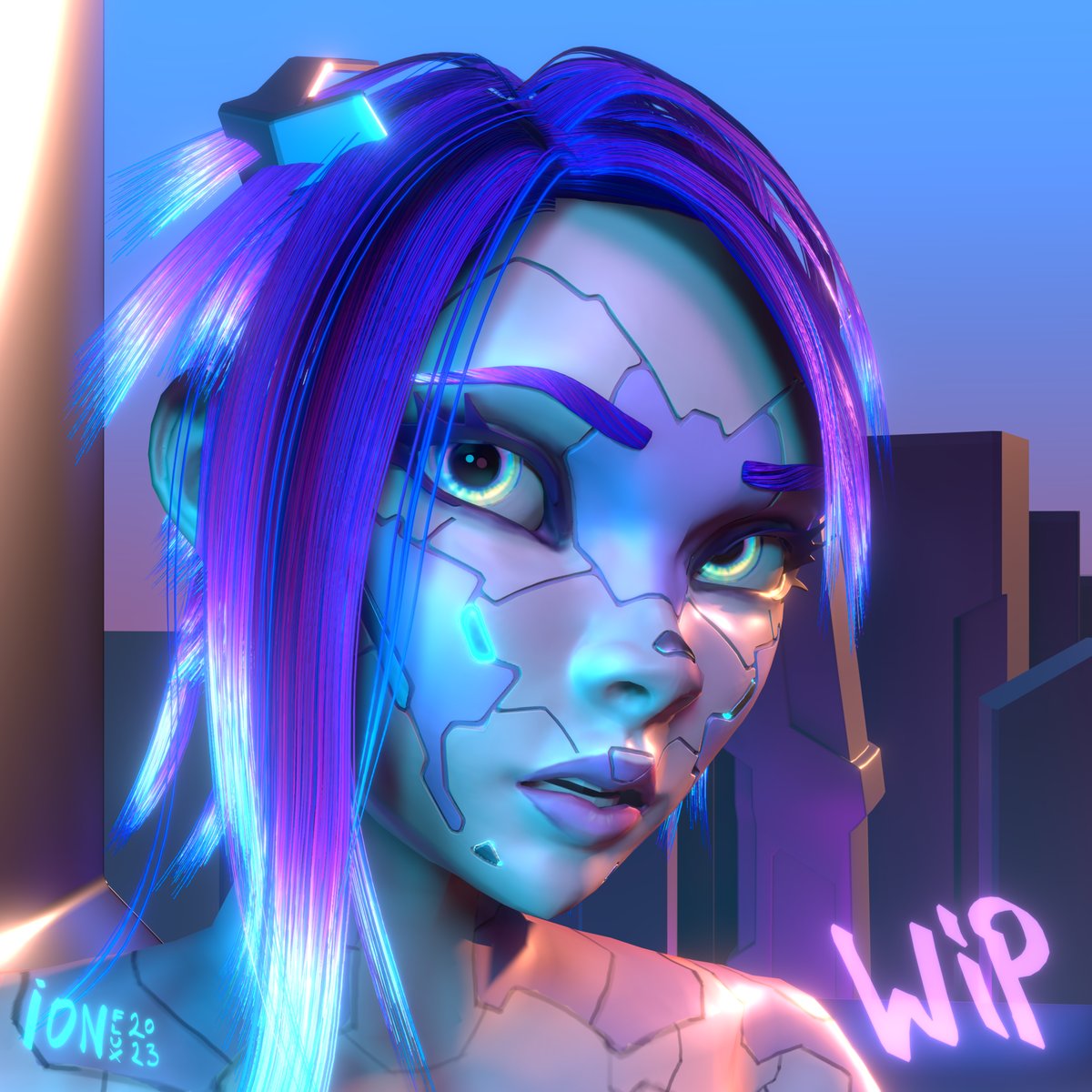 IonfluxT's tweet photo. I'm back. 😁 Working on a 3D character in #blender3d #b3d. https://t.co/kwuWbkhG1W