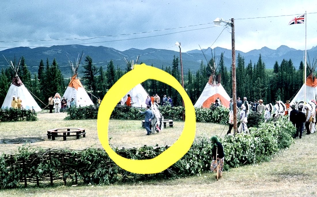 DeedsNotWords's tweet image. Future King Charles commemorating the 100th anniversary of the signing of Treaty No 7.  Stoney Reserve in Morley, Alberta 1977.