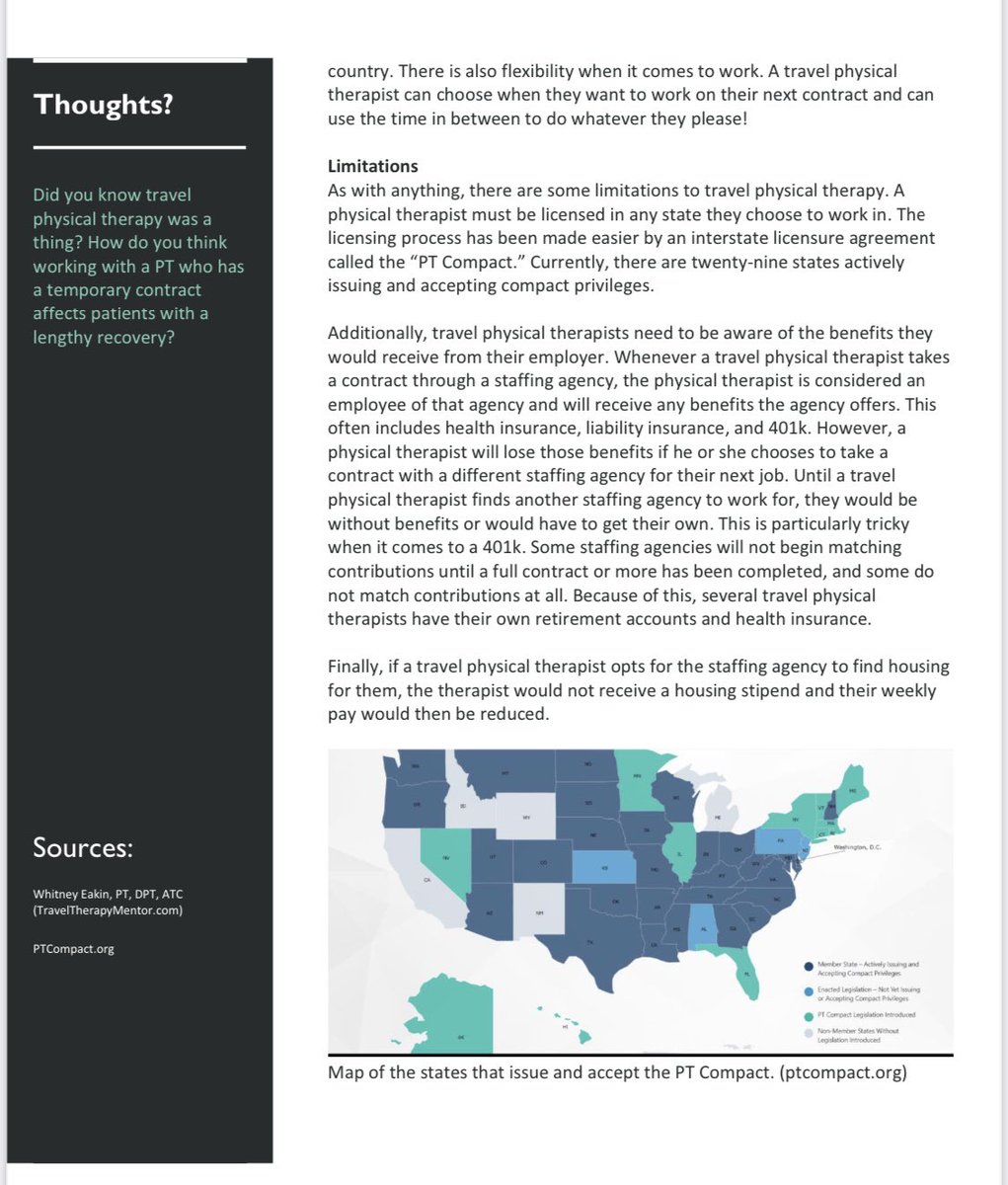 gracevgaffney's tweet photo. Today’s issue of the KNOW is about travel physical therapy! #TheKnow #physicaltherapy https://t.co/Lt1NQ5dqa4