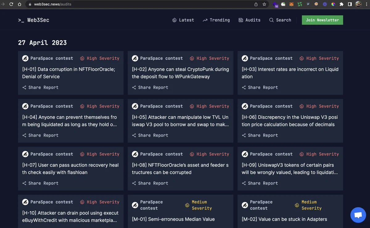 Collection of audit reports with different severity to learn smart contract vulnerabilities