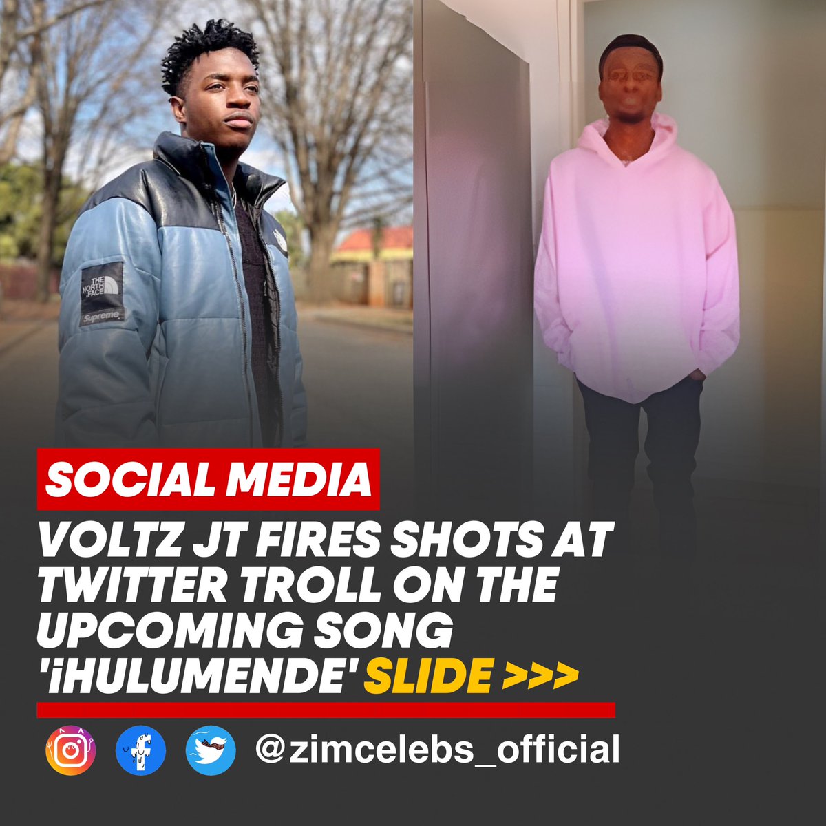 Voltz Jt has responded to twitter troll “Brian___jethro” on upcoming song ihulumende  “Nhasi wajuma offpeak wakuda kundi controller pa twitter  futi / haundiziye haupise and hauna kumbobvira wambopisa futi