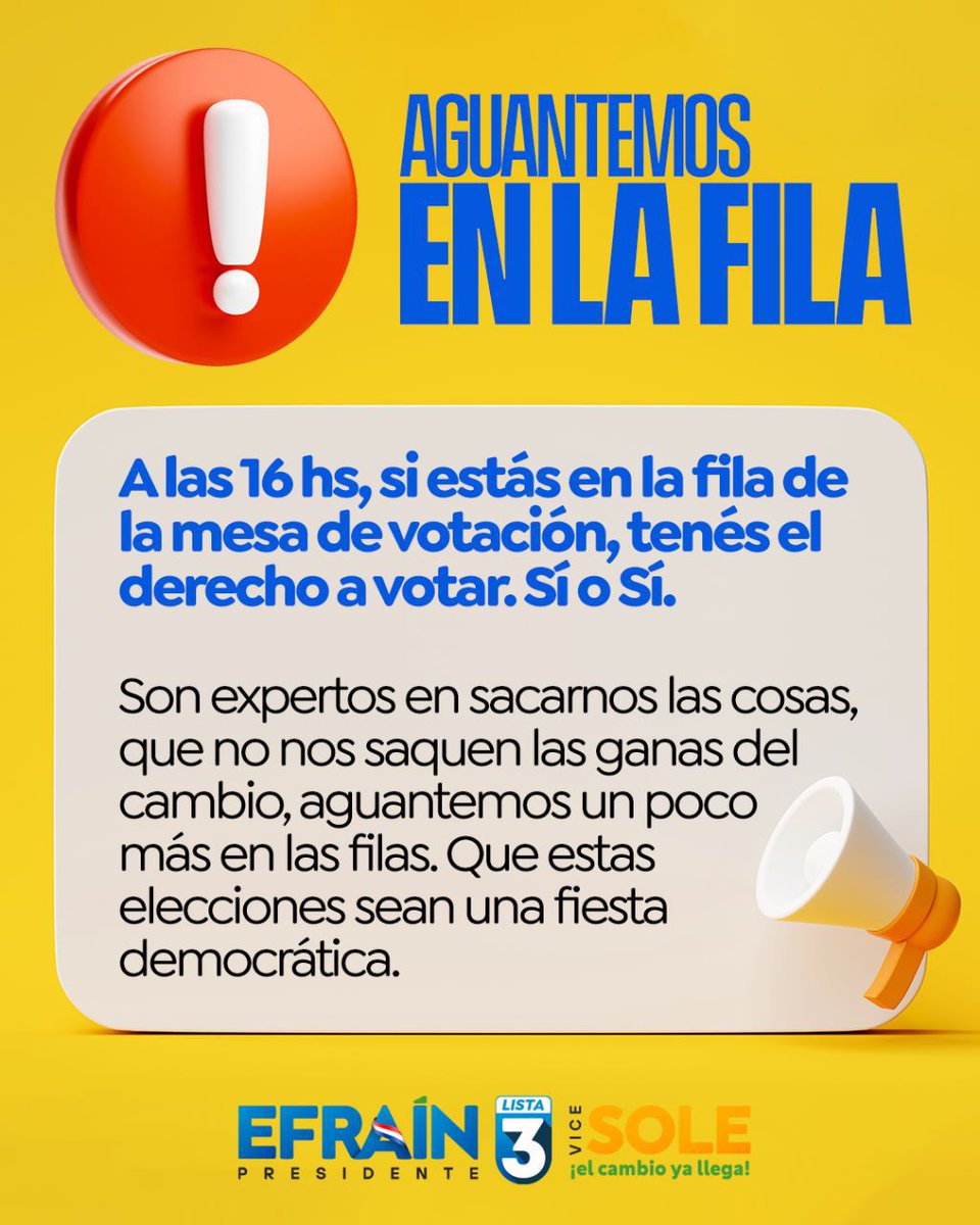 Tu voto es DECISIVO!!!!!!!
Aguantá en la fila porque tú voto va a valer la pena !!!