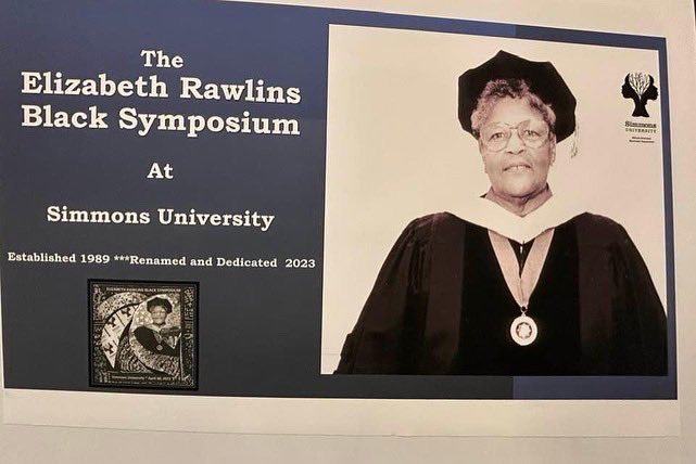 AAAA_Simmons's tweet photo. On the last day of #BAS2023: We now hereby declare forevermore the Black Alumnae/i Symposium, The Elizabeth B. Rawlins Black Symposium of @SimmonsUniv in honor of our beloved Founder. 😍🎉🌹👏🏾 https://t.co/wdOs0f9N2s