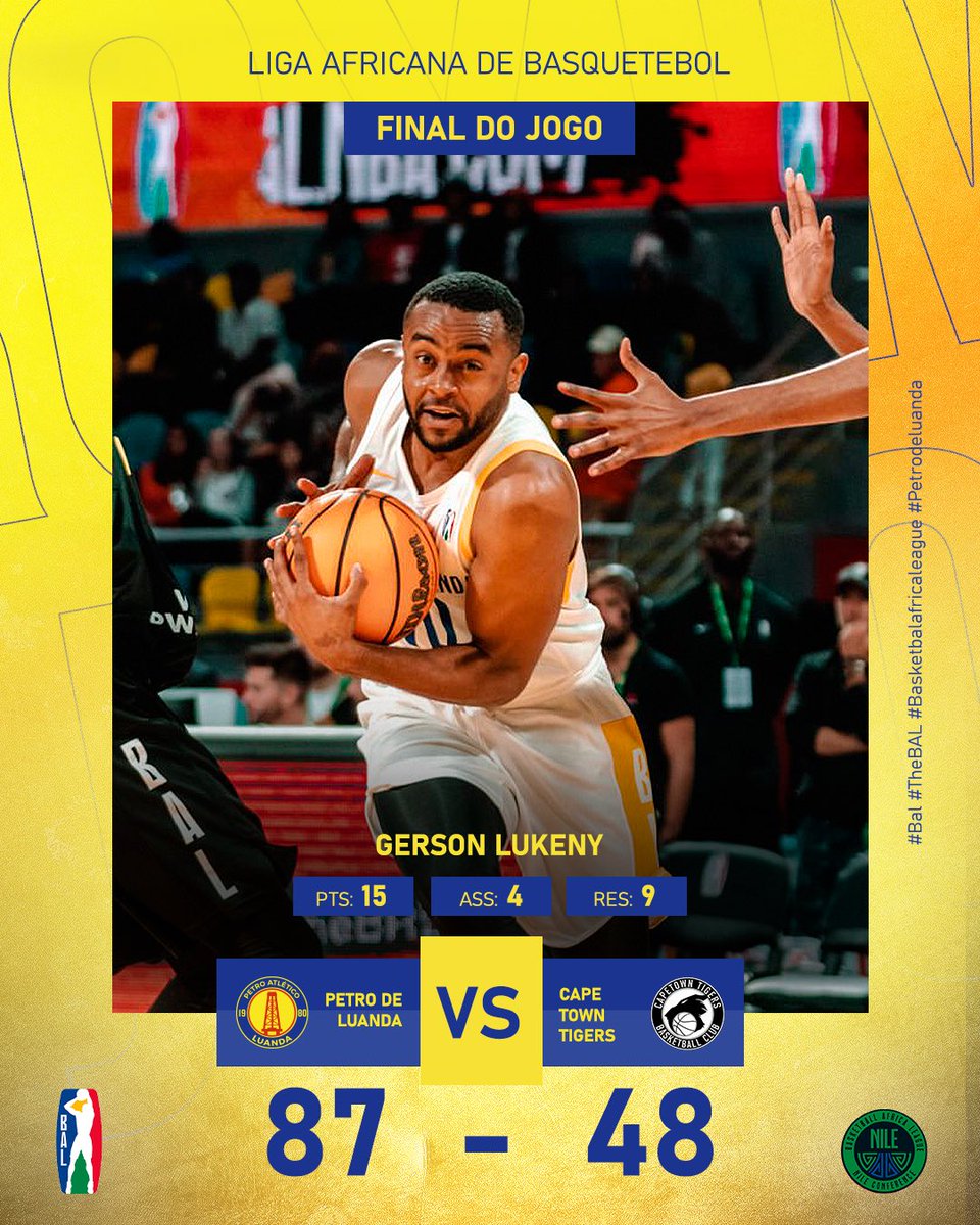 petro_de_luanda's tweet photo. @theBAL | Resultado Final 

Petro de Luanda 8️⃣7️⃣🆚4️⃣8️⃣ Cape Town Tigers 

#energiaparavencer #thebal #finaldojogo #petrodeluanda https://t.co/cvOr3x4H2p