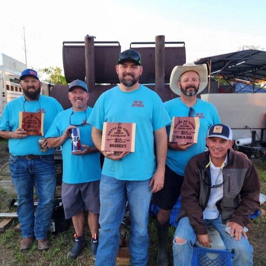 markblevinsjr's tweet photo. Added three more awards to the collection and a buckle for Reserve Grand Champion at the Gotta Be Good cookoff!! Always a blast but even better coming away with hardware. https://t.co/kqvsghYObH
